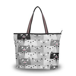 Cat Tote Bag With Zier, Cat Purse With Pocket >:)